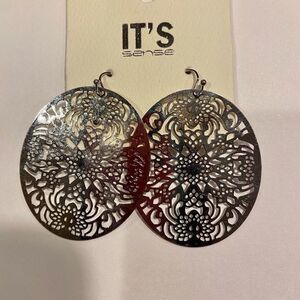 Silver Drop Costume Earrings NWT